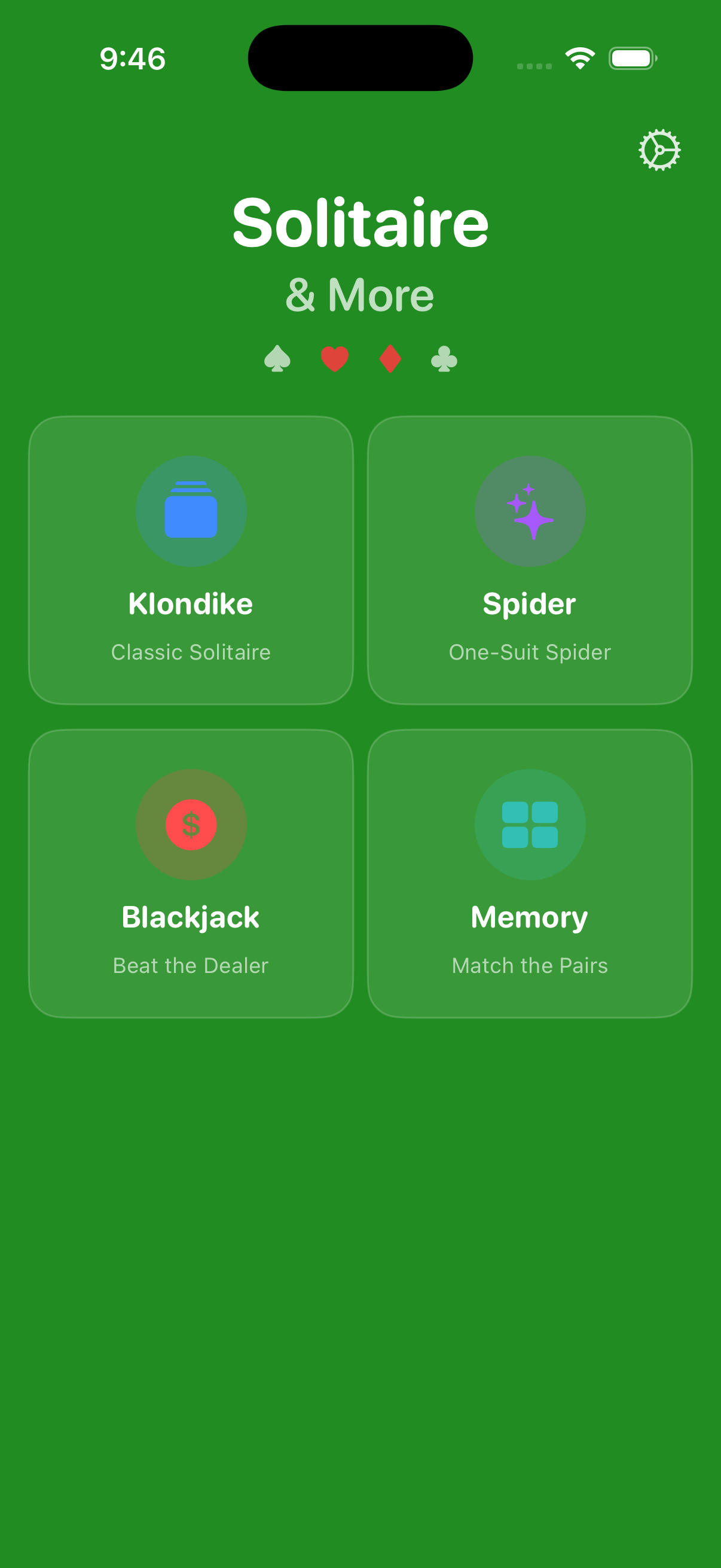 Game Selection Screen